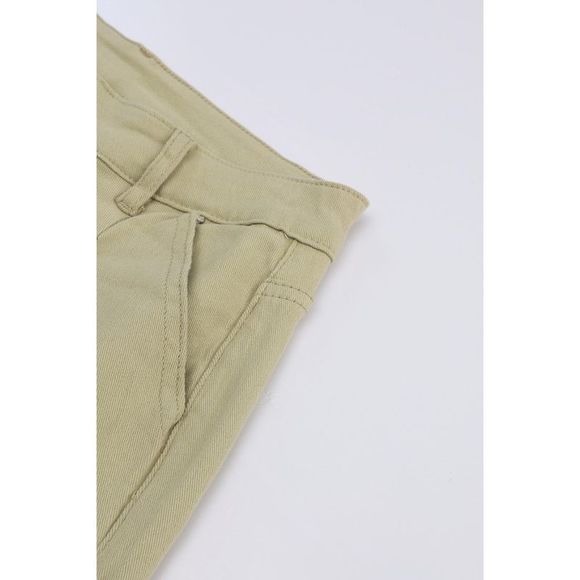 Azura Exchange  Khaki Solid High Waist Casual Pants - Picture 11 of 13